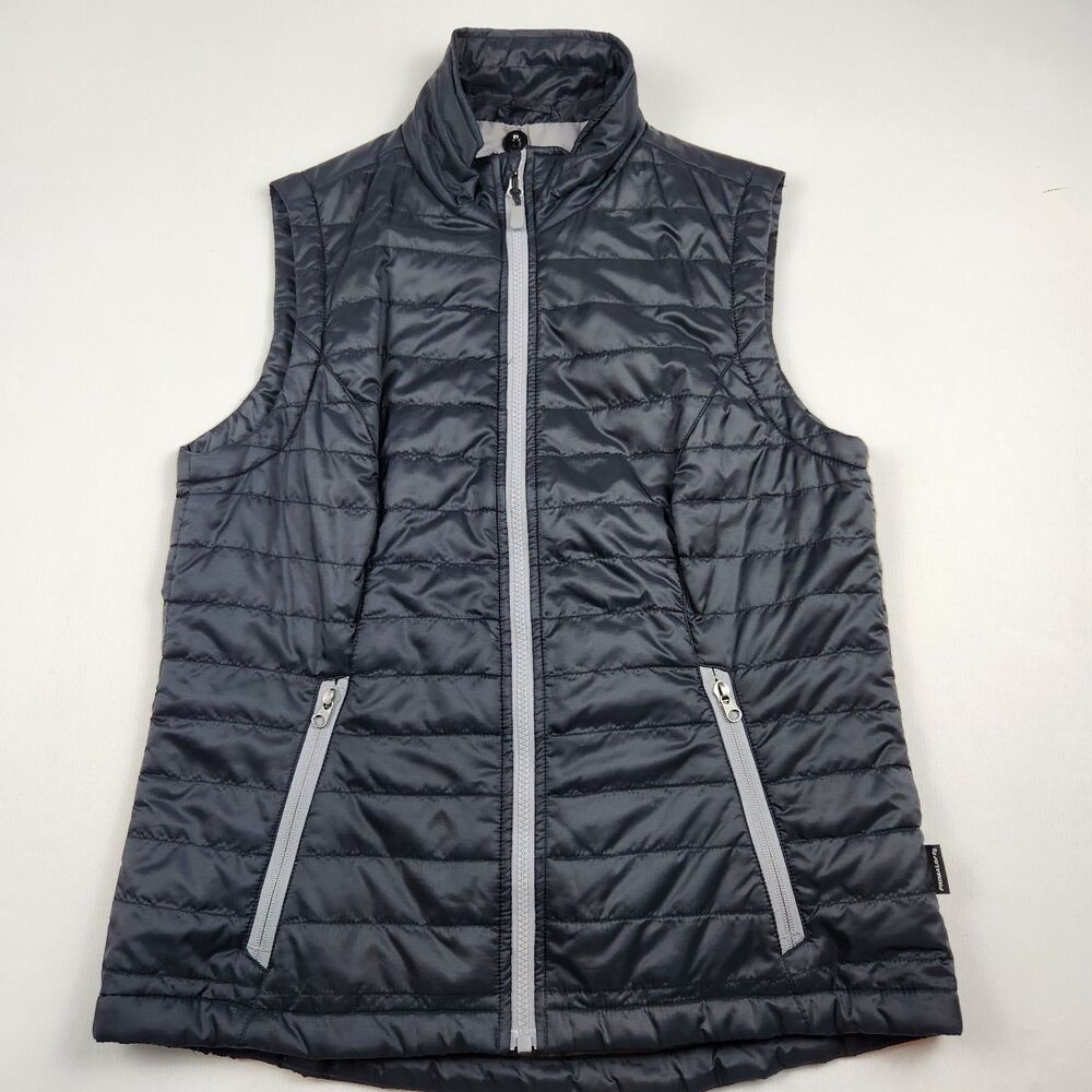 Charles River Radius Quilted Vest Primaloft Black Full Zip Womens M Pockets